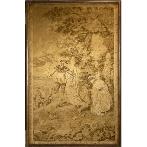 127 - AFTER JEAN-ANTOINE WATTEAU (French 1684-1721) 'The Embarkation of Cythera', Tapestry, 210cm x 137cm,... 