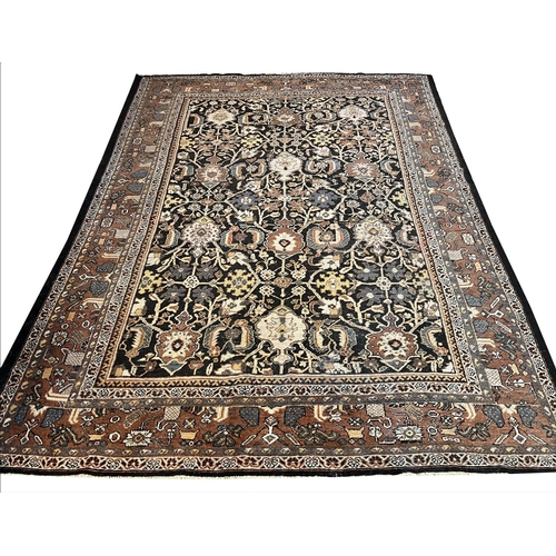 129 - ANTIQUE MAHAL CARPET, 355cm x  280cm.