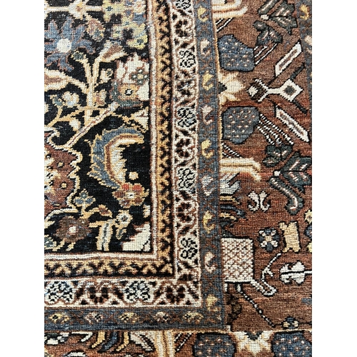 129 - ANTIQUE MAHAL CARPET, 355cm x  280cm.