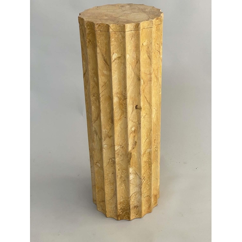 154 - COLUMN, painted faux sienna marble of fluted form, 68cm H x 24cm W.