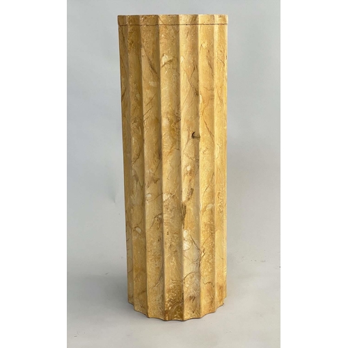 154 - COLUMN, painted faux sienna marble of fluted form, 68cm H x 24cm W.