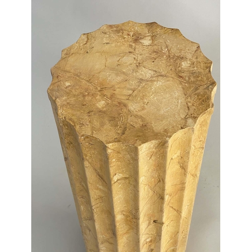 154 - COLUMN, painted faux sienna marble of fluted form, 68cm H x 24cm W.