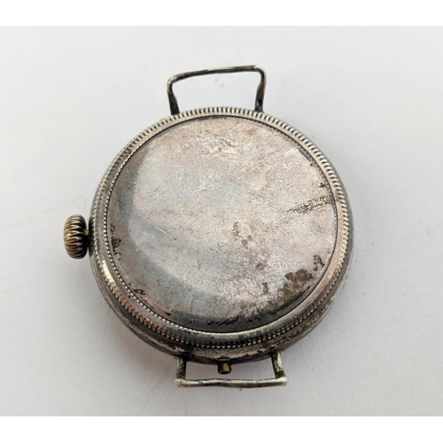 16 - TRENCH WATCH, silver cased and one other wrist watch.