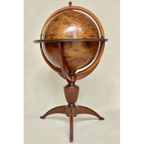 162 - GLOBE COCKTAIL CABINET, usually large in the form of an antique terrestrial globe with tripod stand ... 