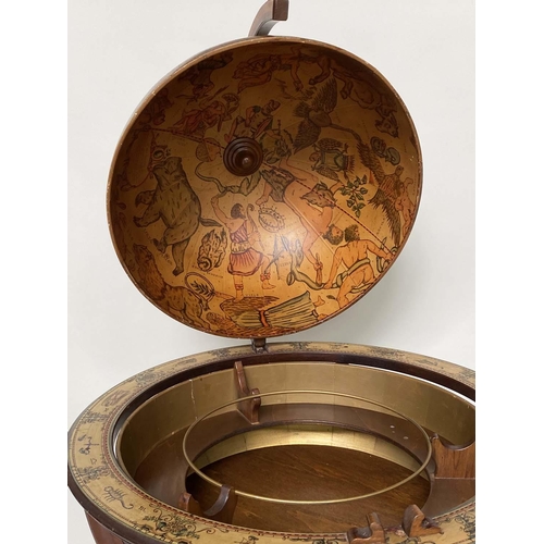 162 - GLOBE COCKTAIL CABINET, usually large in the form of an antique terrestrial globe with tripod stand ... 