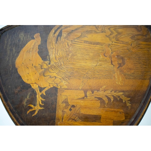 196 - ÉMILE GALLÉ (1846-1904) SIDE TABLE, 73cm H x 53cm, circa 1900, specimen wood marquetry and signed wi... 