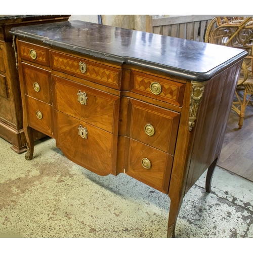 198 - COMMODE, 91cm H x 122cm x 59cm, Transitional tulipwood, parquetry and gilt bronze mounted, circa 177... 