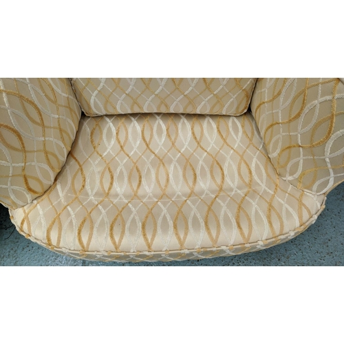 207 - PAIR OF ANDREW MARTIN ARMCHAIRS, each 86cm W x 86cm H, squiggle fabric. (2)