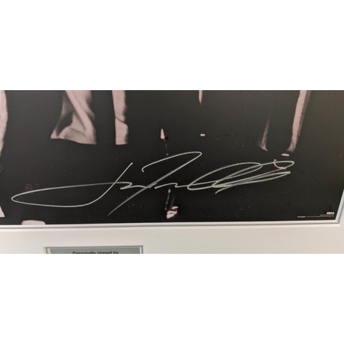23 - PULP FICTION, B & W, promotion lobby photography, signed John Travolta, 29cm x 39cm, framed.