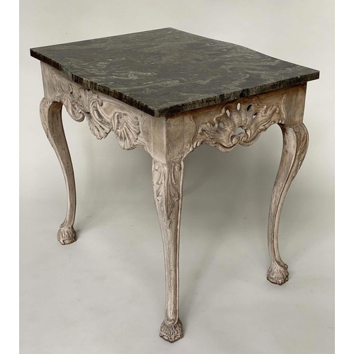 274 - SIDE/CENTRE TABLE, Italian carved and limed Louis XV style with pierced friezed and cabriole support... 