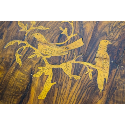 282 - PEDESTAL TABLE, 63cm H x 60cm x 60cm, 19th century Italian walnut, marquetry and parquetry.