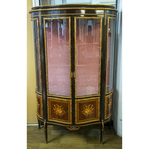 284 - VITRINE, 166cm H x 107cm x 41cm, Louis XV style marquetry and gilt metal mounted with two doors and ... 