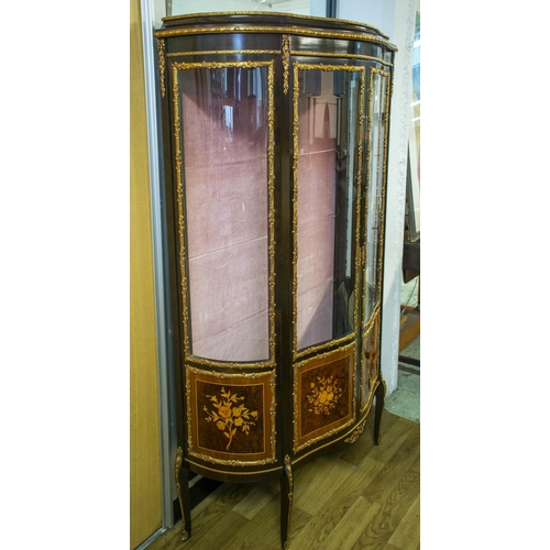 284 - VITRINE, 166cm H x 107cm x 41cm, Louis XV style marquetry and gilt metal mounted with two doors and ... 