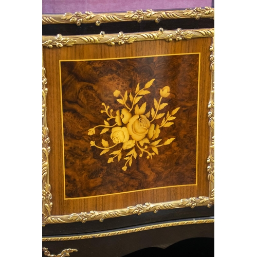 284 - VITRINE, 166cm H x 107cm x 41cm, Louis XV style marquetry and gilt metal mounted with two doors and ... 