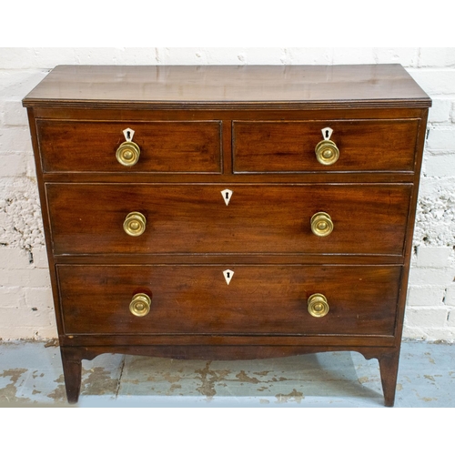 288 - HALL CHEST, 89cm H x 93cm W x 34cm D, Regency mahogany of two short and two long drawers, adapted.