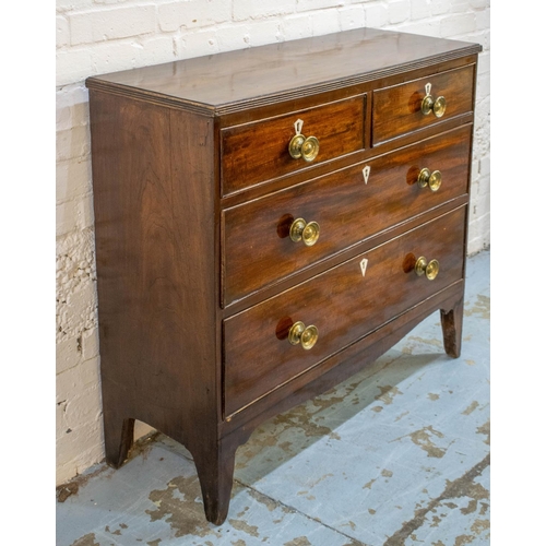 288 - HALL CHEST, 89cm H x 93cm W x 34cm D, Regency mahogany of two short and two long drawers, adapted.