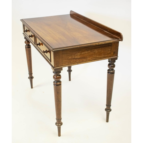 289 - WRITING TABLE, 74cm H x 94cm W x 54cm D, William IV mahogany with two drawers.