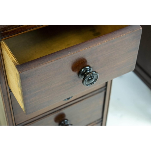 298 - BEDSIDE CHESTS, 77cm H x 37cm W x 42cm D, a pair, Georgian revival mahogany, each with slide above f... 