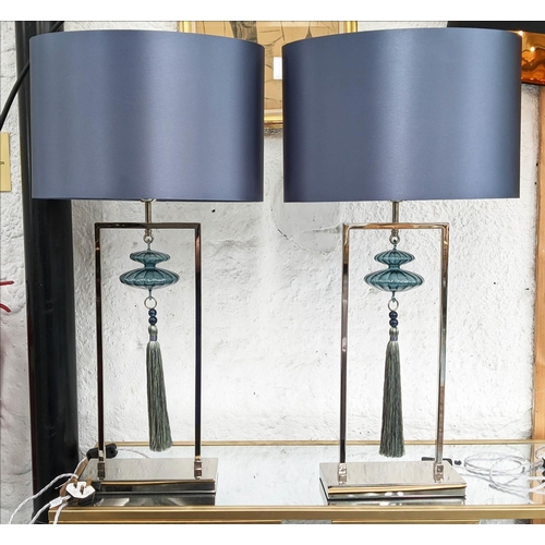 306 - HEATHFIELD & CO CONSTANCE TABLE LAMPS, a pair, with shades, 90cm H. (2)