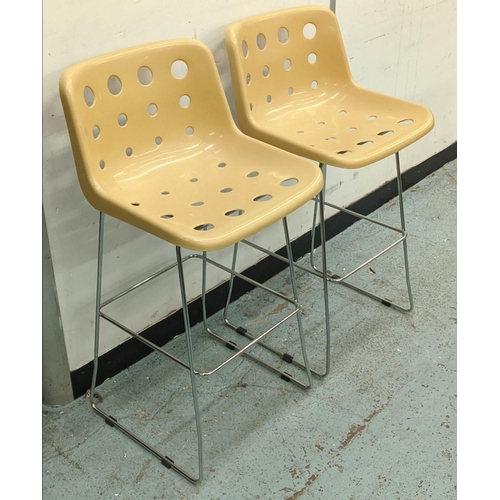 357 - LOFT POLO BAR STOOLS, a pair, each 95cm H x 47cm W by Robin Day. (2)