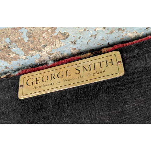 358 - GEORGE SMITH SIGNATURE STOOL, 105 L x 75cm D x 38cm H, kelim upholstered.