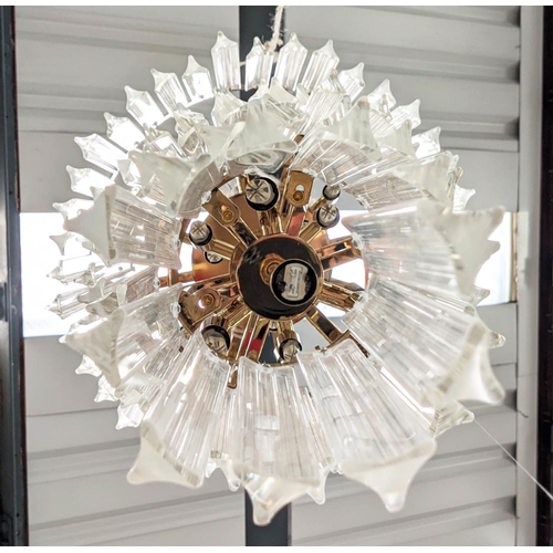 368 - SPIRAL CHANDELIER, Murano Style Trideri glass drops, 120cm drop on gilt metal frame.