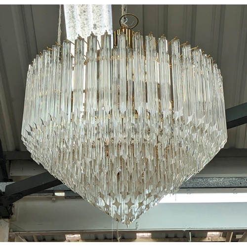 369 - NOVARESI CHANDELIER, Murano Quadedri drops, 80cm drop, gilt metal frame.