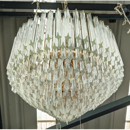 369 - NOVARESI CHANDELIER, Murano Quadedri drops, 80cm drop, gilt metal frame.