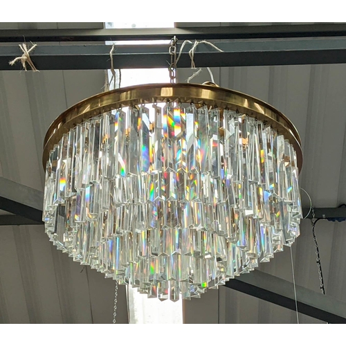 370 - CHANDELIER, Murano style Triedri glass drops, gilt metal frame, 80cm drop.