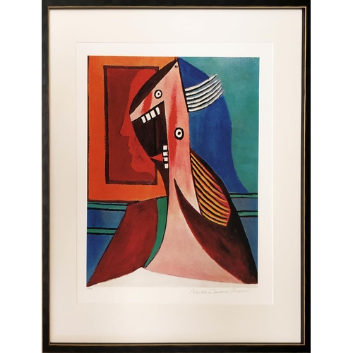 78 - AFTER PABLO PICASSO, 'Tete De Femme avec Auteur Portrait', giclee, 58cm x 650cm, signed 'Collection ... 