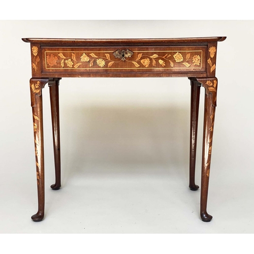 155 - DUTCH SIDE TABLE, 19th century mahogany and satinwood foliate marquetry, rectangular lipped with fri... 