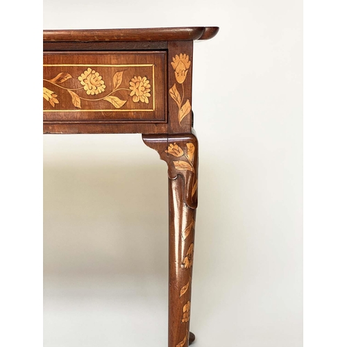 155 - DUTCH SIDE TABLE, 19th century mahogany and satinwood foliate marquetry, rectangular lipped with fri... 