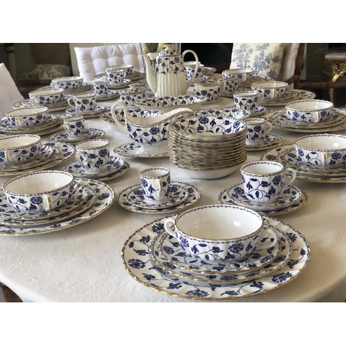 188 - DINNER SERVICE, English Fine Bone China spode ' blue colonel', twelve place, eight piece settings, a... 