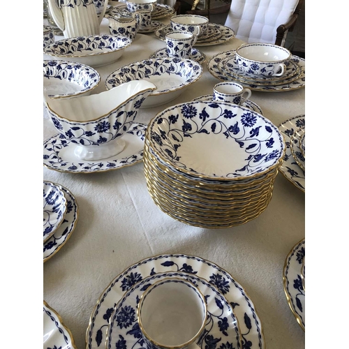 188 - DINNER SERVICE, English Fine Bone China spode ' blue colonel', twelve place, eight piece settings, a... 