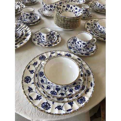 188 - DINNER SERVICE, English Fine Bone China spode ' blue colonel', twelve place, eight piece settings, a... 