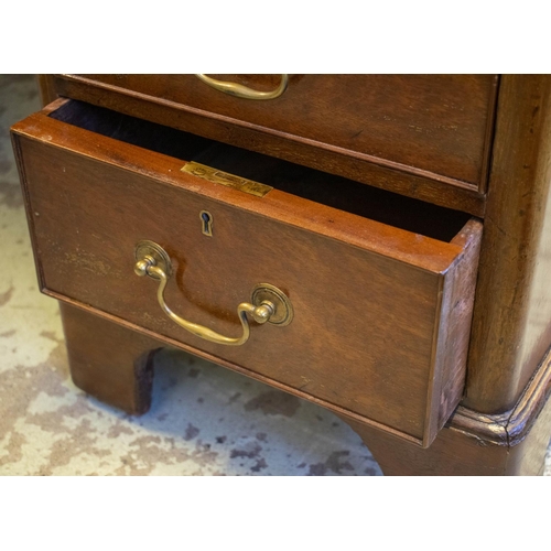 210 - PARTNER'S DESK, 77cm H x 152cm W x 136cm D, Victorian mahogany with tan leather top above nine drawe... 