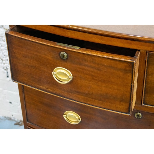 259 - BOWFRONT CHEST, 88cm H x 88cm W x 48cm D, 19th century mahogany of four drawers.