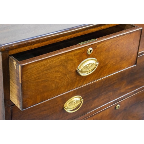 262 - CHEST, 105cm H x 105cm W x 51cm D, early Victorian mahogany of five drawers with VR stamped locks.