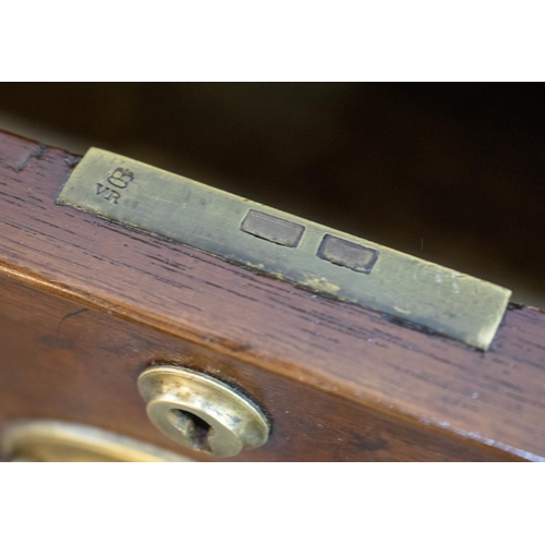 262 - CHEST, 105cm H x 105cm W x 51cm D, early Victorian mahogany of five drawers with VR stamped locks.