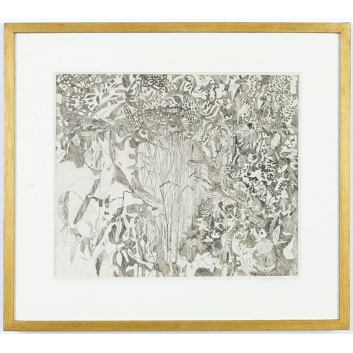 91 - ANTHONY GROSS, A L'Ombre d'un noyer etching 1969, handsigned and numbered on velin, edition 75, 30cm... 