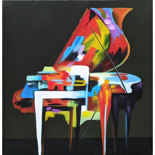 398 - CONTEMPORARY SCHOOL, the Piano, acrylic on canvas, 80.5cm x 79.5cm.