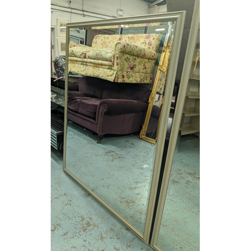 495 - BATHROOM MIRRORS, two, one 116cm x 143cm, the other 138cm x 151cm, with a bevelled plate and electro... 