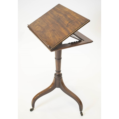 137 - READING TABLE, 75cm-105cm H, 48cm H x 34cm D, Regency mahogany and line inlaid, with height and angl... 