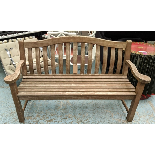 317 - GARDEN BENCH, 152cm W, teak construction.