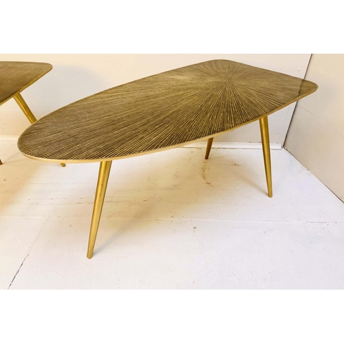 349 - SIDE TABLES, a pair, 45cm H x 70cm x 36cm, 1950's Italian style. (2)