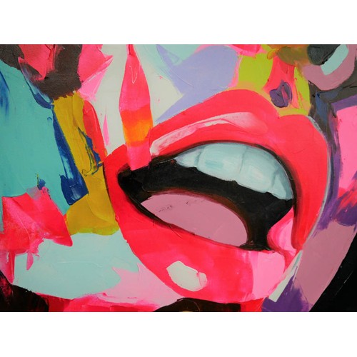 346 - CONTEMPORARY SCHOOL, untitled portrait, acrylic on canvas, 120cm x 100cm.