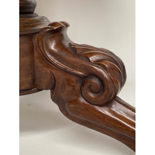 215 - GUERIDON, 19th century French Louis Philippe figured mahogany with circular moulded edge veined whit... 