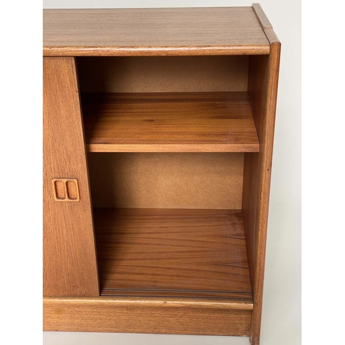 224 - CABINET, 1970's teak with two sliding doors, 87cm x 40cm x 66cm H.