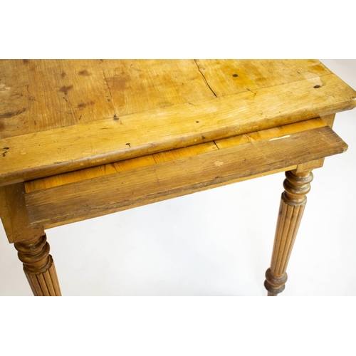 186 - FARMHOUSE TABLE, 74cm H x 160cm W x 72cm D, 19th century French cherrywood with single bread slide a... 