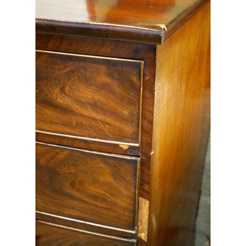 198 - BOWFRONT CHEST, 104cm H x 105cm W x 52cm D, 19th century mahogany with five drawers.